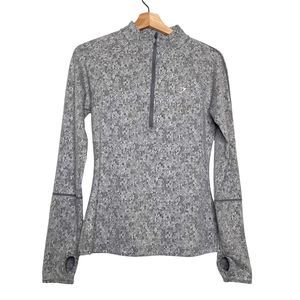 Gymshark Women Fleur Texture Half zip Pullover Size Medium Charcoal Back Cutout